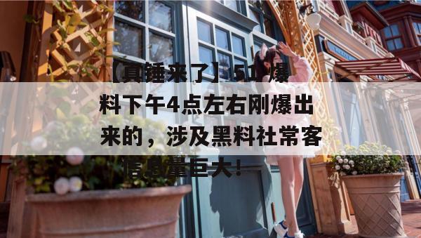 【真锤来了】51 爆料下午4点左右刚爆出来的，涉及黑料社常客，信息量巨大！